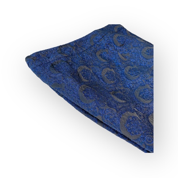 St John Collection ᪥ Luxe Metallic Brocade Dress Pants ᪥ Cobalt Blue ᪥ 12 Large - Picture 13 of 15